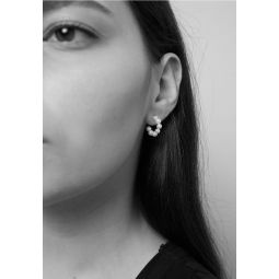 Paris Hoop Earrings - silver/pearl