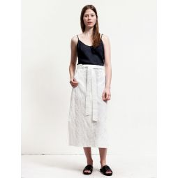 Long Embossed Skirt - White
