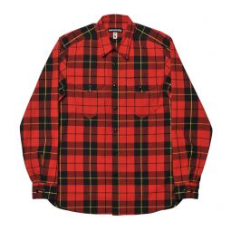 Triple Needle Shirt - Red Stewart Tartan Plaid