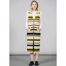 Francis Zip-Up Dress - Cream Stripes