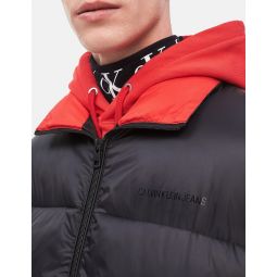 Oversized Puffer Jacket - Black/Racing Red