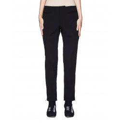 Black Wool Oval Cut-Out Trousers