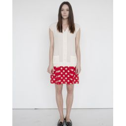 SKQ Dress - White/Red Print