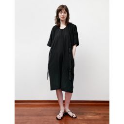 by Yohji Yamamoto Cinched Sides Jersey Dress - black