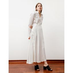by Yohji Yamamoto Buttoned High Waist Skirt - White