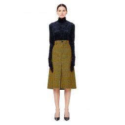 Wool Checked Pencil Skirt