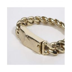 Heavy Chain Bracelet With Molded Clasp - Brass