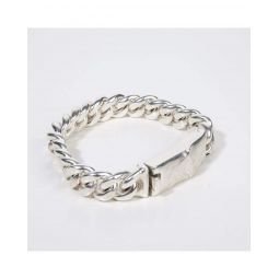 Heavy Chain Bracelet With Molded Clasp - Silver