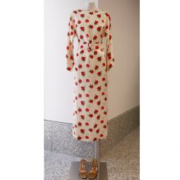 Jackie Silk Satin Dress - Red Rose/Ivory