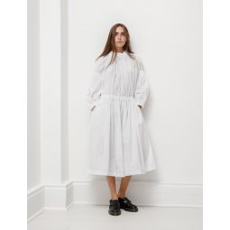 Drop Waist Ruched Dress - White