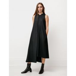 by Yohji Yamamoto Asymmetrical Pressed Wool Dress - Black