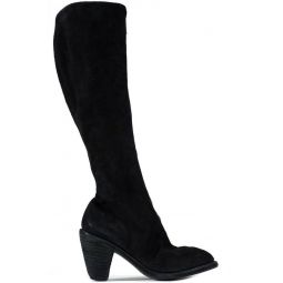 3010fz knee high front zip boots - black