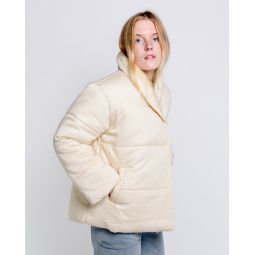 Short Cotton Puffer Jacket - Pearl