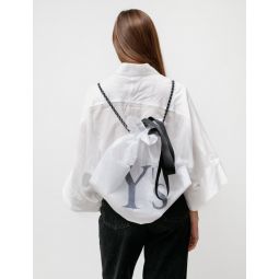 by Yohji Yamamoto Ripstop Logo Backpack - White