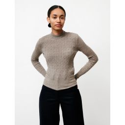 Thin Cable Knit sweater - Taupe