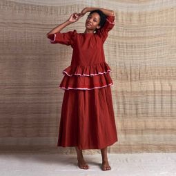 STORY mfgTulsi Dress - Rose Madder Organic Cotton