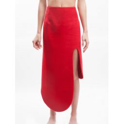 Curve Contour Skirt - Red