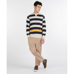 BARBOUR EARL STRIPE CREW sweater - NAVY/White Label