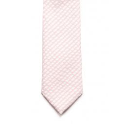 Cotton Tie - Pink Seersucker