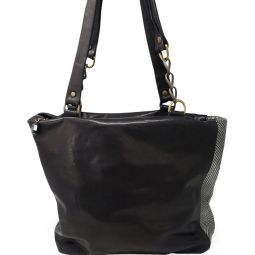 Milena Leather Shopper Bag - Black