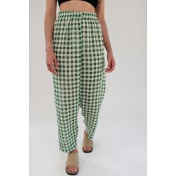 Basic Pant - Spinach Gingham