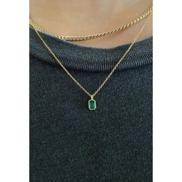 Emerald Cut Emerald Wisp Necklace