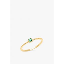 Emerald Princess Cut Pinky Ring - 14kYG