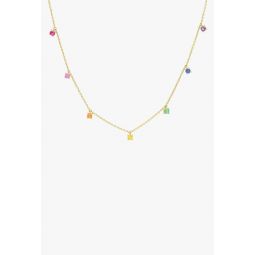 Rainbow Charm Necklace - 14K Gold Necklace