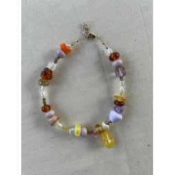 Sunny Glass Bead Anklet