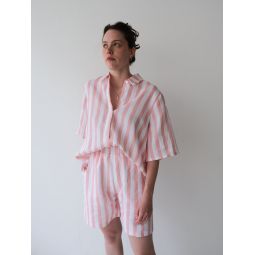 MANDY bermuda shorts - pink stripes
