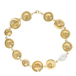 Oyster Necklace - Yellow Gold/White Pearl
