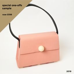 Long Trapezoid Top Handle satchel bag - Blush