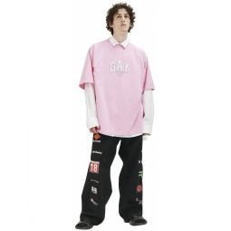 Gay Pride Embroided T-shirt - Pink
