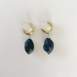 Alma Earrings - Black Glass