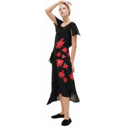 Flower Printed Silk Dress