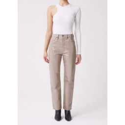 Recycled Leather 90s Pinch Waist pants - Quail Patent