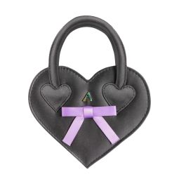 Mini Heart Bag - Black/Lilac