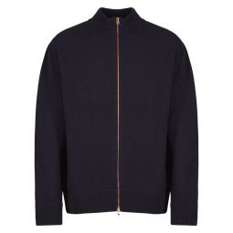 PRESIDENTS Washed Wool Bomber Zip PS - Blue Navy