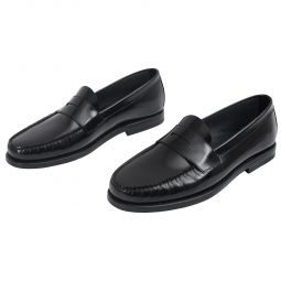 Leather penny loafers - black