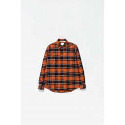 Villads Brushed Flannel Check Shirt - Cochineal Read