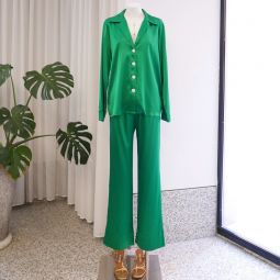 Louis Silk Pyjama Pants - Emerald Green