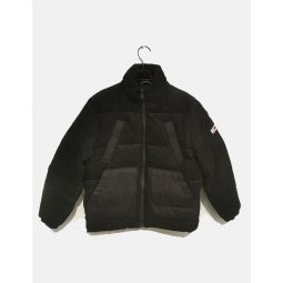 Cord Puffer Jacket - Black