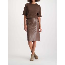 Pezi Vegan Leather Skirt - Brown