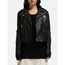 Blondie Stud Leather Jacket - black