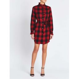 Flannel Check Dress - red