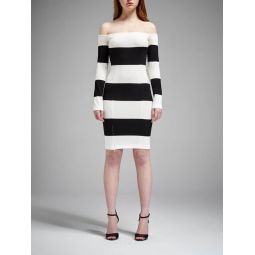 Orchard Stripe Dress - Off White/Black