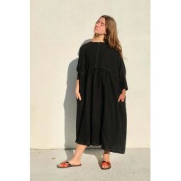 Linen Oust Dress - Black