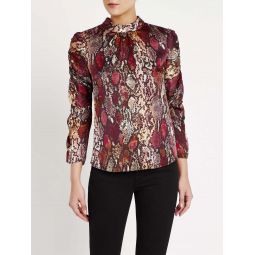 Watercolor Snake Hammered Silk Top - Multi Combo