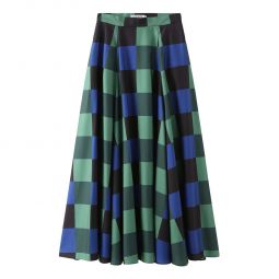 Decka Checked Maxi Skirt - Green