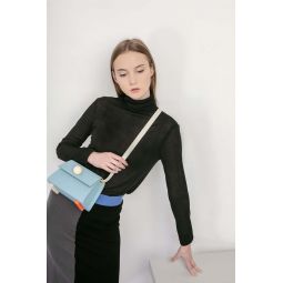 Mini Trapezoid Belt & Shoulder Bag - Light blue